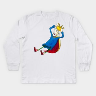 King with His Crown Getting Pulled Off Kids Long Sleeve T-Shirt